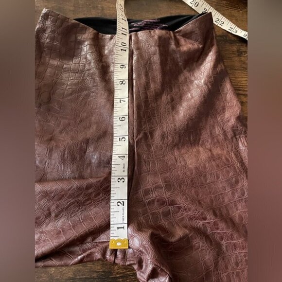 COMMANDO brown XS Croc-effect high-rise faux-leather leggings slimming - Picture 14 of 16